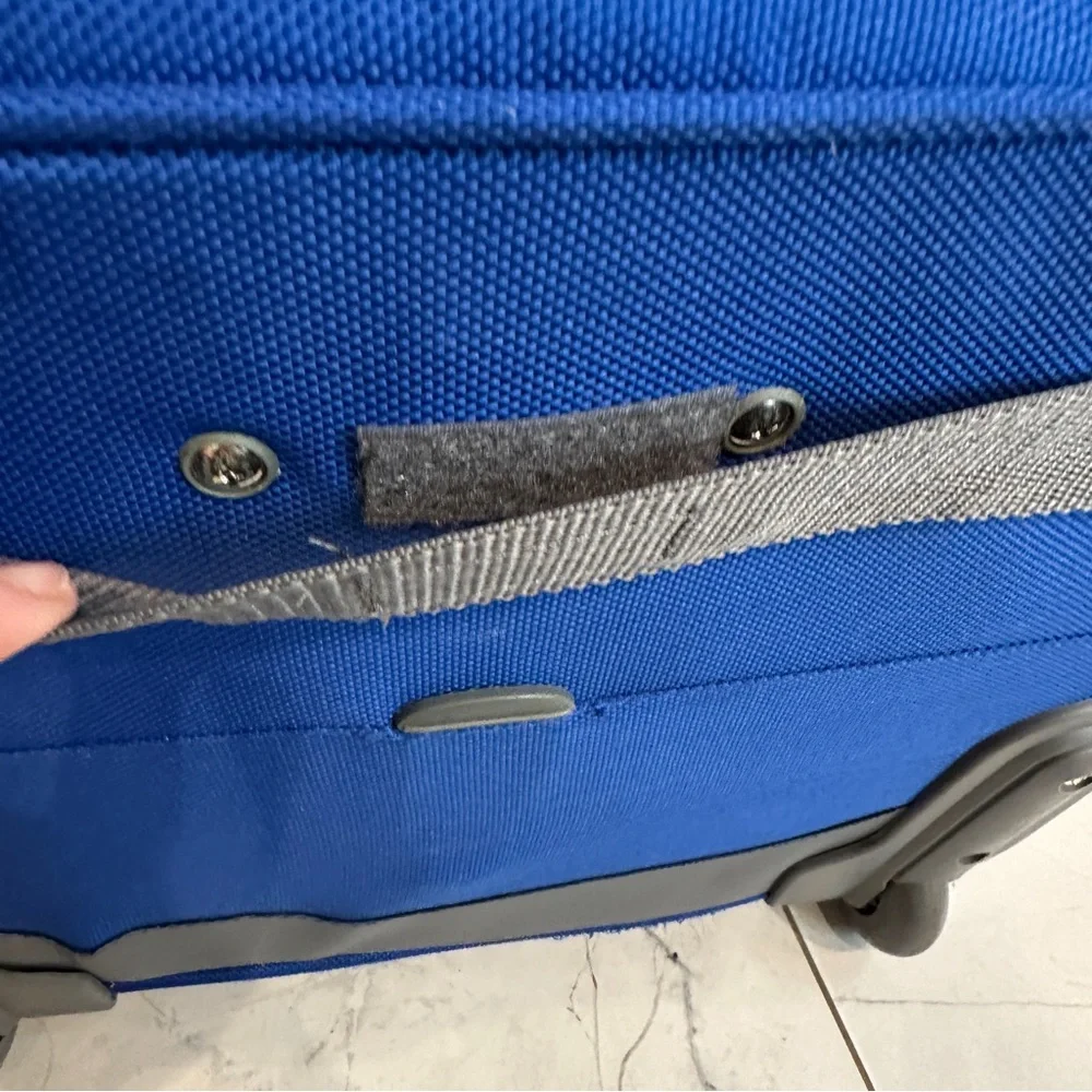 Delsey Underseat Carry On Rolling Tote Blue Softside Travel Bag